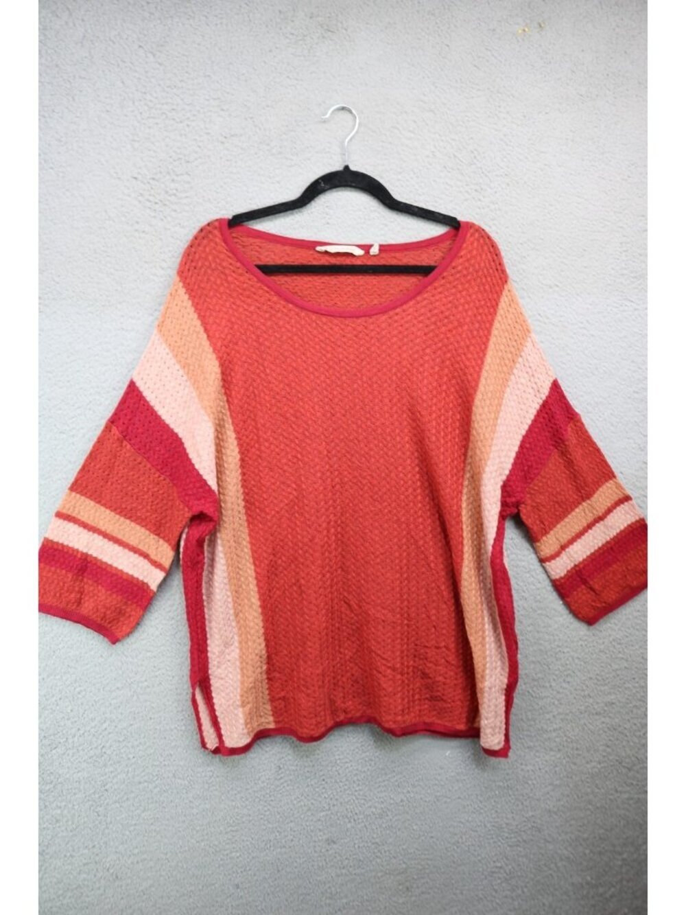 Soft Surroundings 3/4 Sleeve Semi Sheer Open Knit Sweater-XL-Whimsigoth-Wool